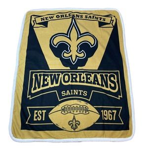 NFL New Orleans Saints Soft Fleece Plush Throw Blanket